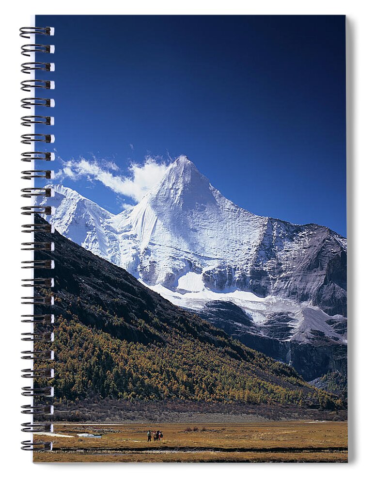 Tranquility Spiral Notebook featuring the photograph Jampelyang Sacred Mountains Filmnew22 1 by Wilbur Law