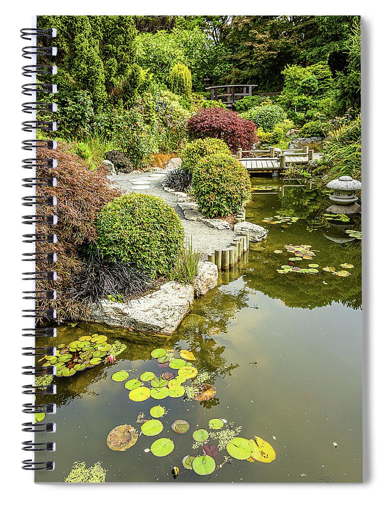 Landscapes Spiral Notebook featuring the photograph Japanese Garden-1 by Claude Dalley