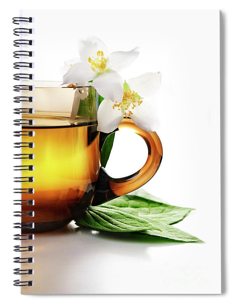 Tea Spiral Notebook featuring the photograph Jasmine Tea by Jelena Jovanovic