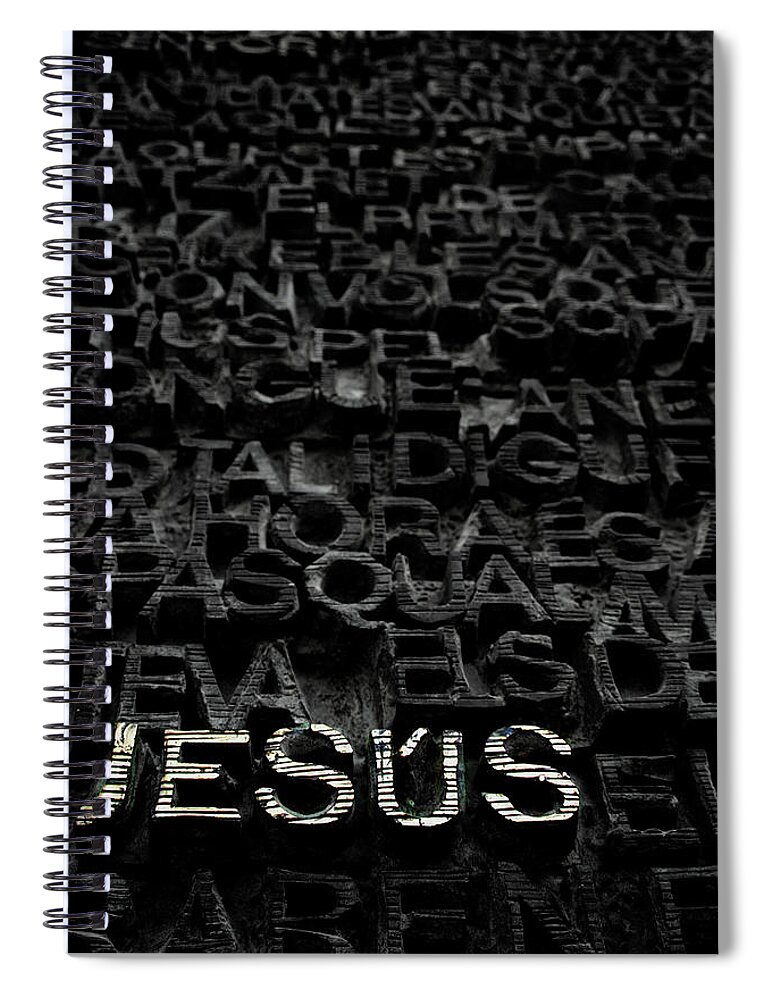 Antonio Gaudi Spiral Notebook featuring the photograph Jesus by Tito Slack