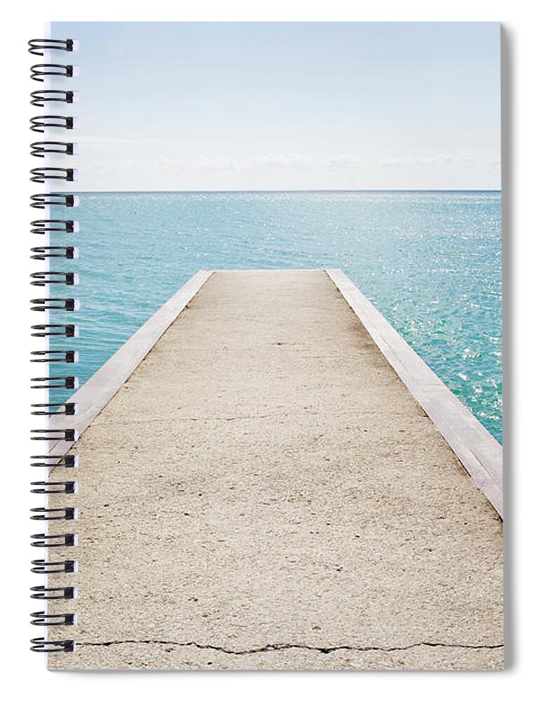 Water's Edge Spiral Notebook featuring the photograph Jetty by Michellegibson