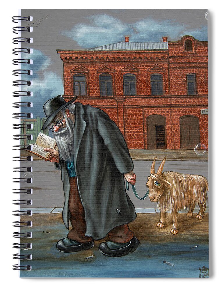 Painting Spiral Notebook featuring the painting Jewish Wisdom by Victor Molev