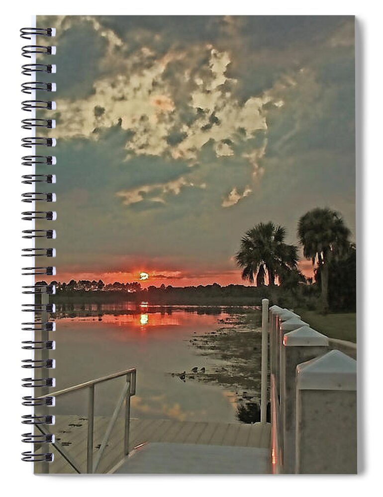 Jiggs Landing Spiral Notebook featuring the photograph Jiggs Landing Sunset by HH Photography of Florida