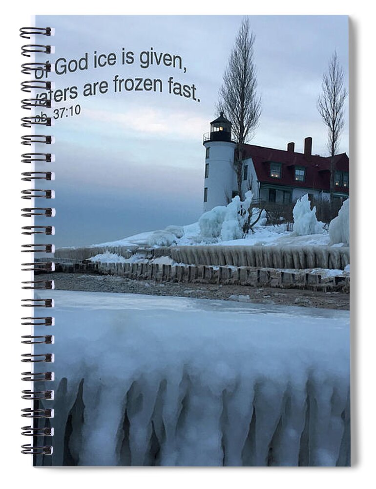  Spiral Notebook featuring the mixed media Job 37 10 by Lori Tondini