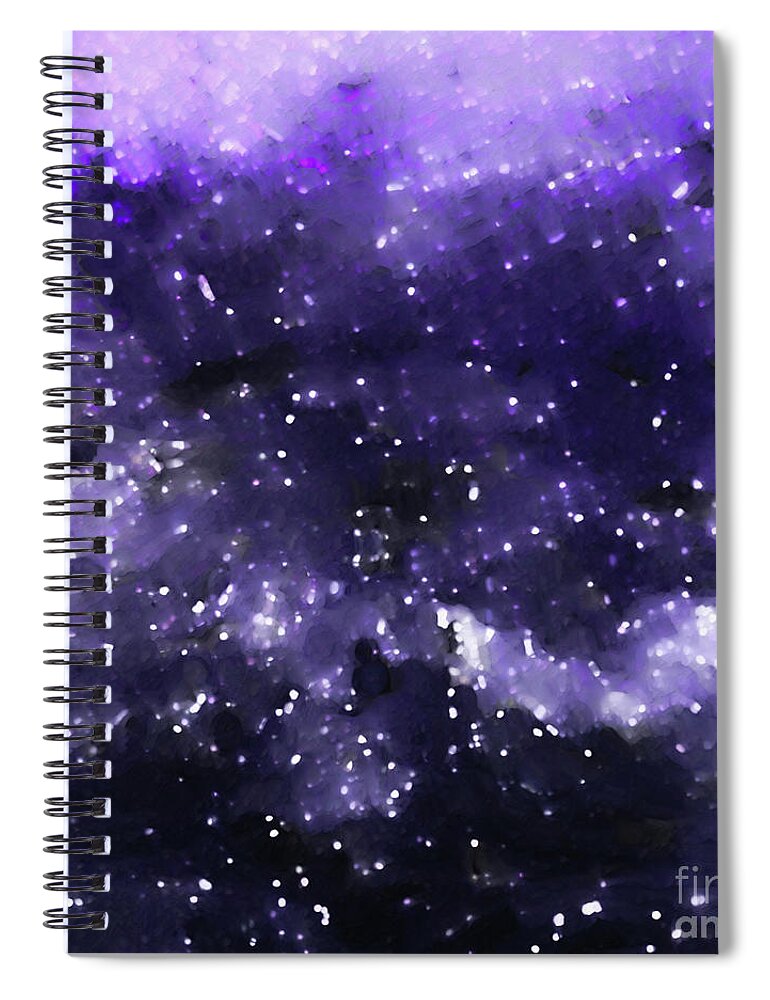 Purple Spiral Notebook featuring the painting John 1 5. Overcome by Mark Lawrence