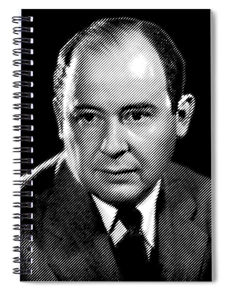 Famous Spiral Notebook featuring the digital art John von Neumann by Cu Biz