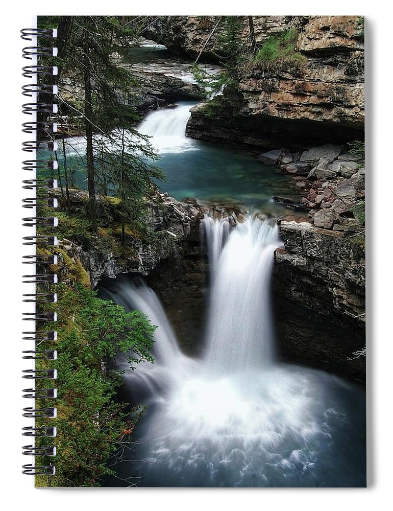 Scenics Spiral Notebook featuring the photograph Johnston Canyon, Banff National Park by Rex Montalban Photography