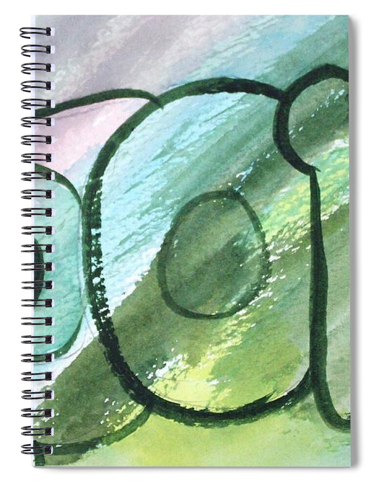 Josefa Yosefa Spiral Notebook featuring the painting JOSEPHA YOSEFA nf1-47 by Hebrewletters SL