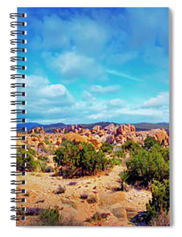 Joshua Tree Np Spiral Notebook featuring the photograph Joshua Tree Indian Cove Vista by David Zanzinger