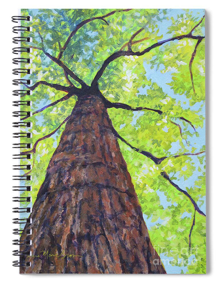 Tree Spiral Notebook featuring the painting Joyce Kilmer Tree by Anne Marie Brown