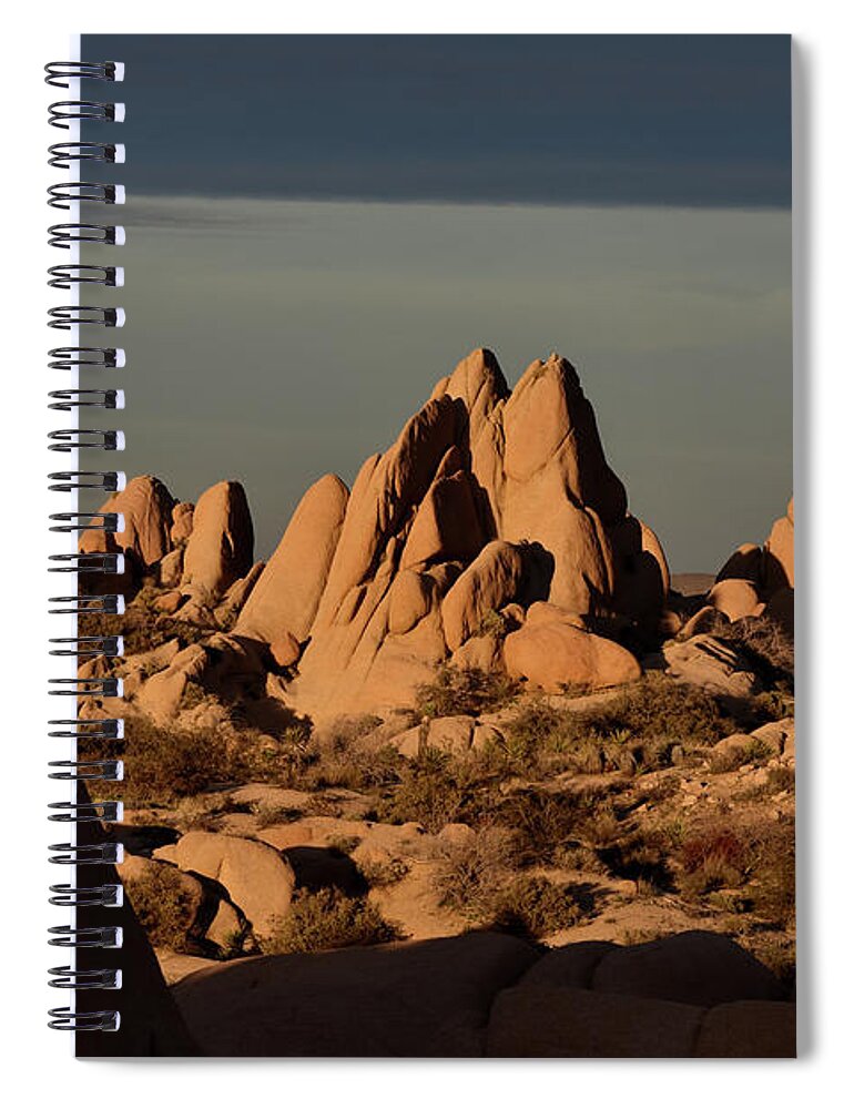 Joshua Tree Spiral Notebook featuring the photograph Jumbo Rocks in Joshua Tree by Ben Foster
