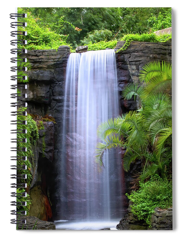 Wdw Spiral Notebook featuring the photograph Jungle Waterfall by Mark Andrew Thomas