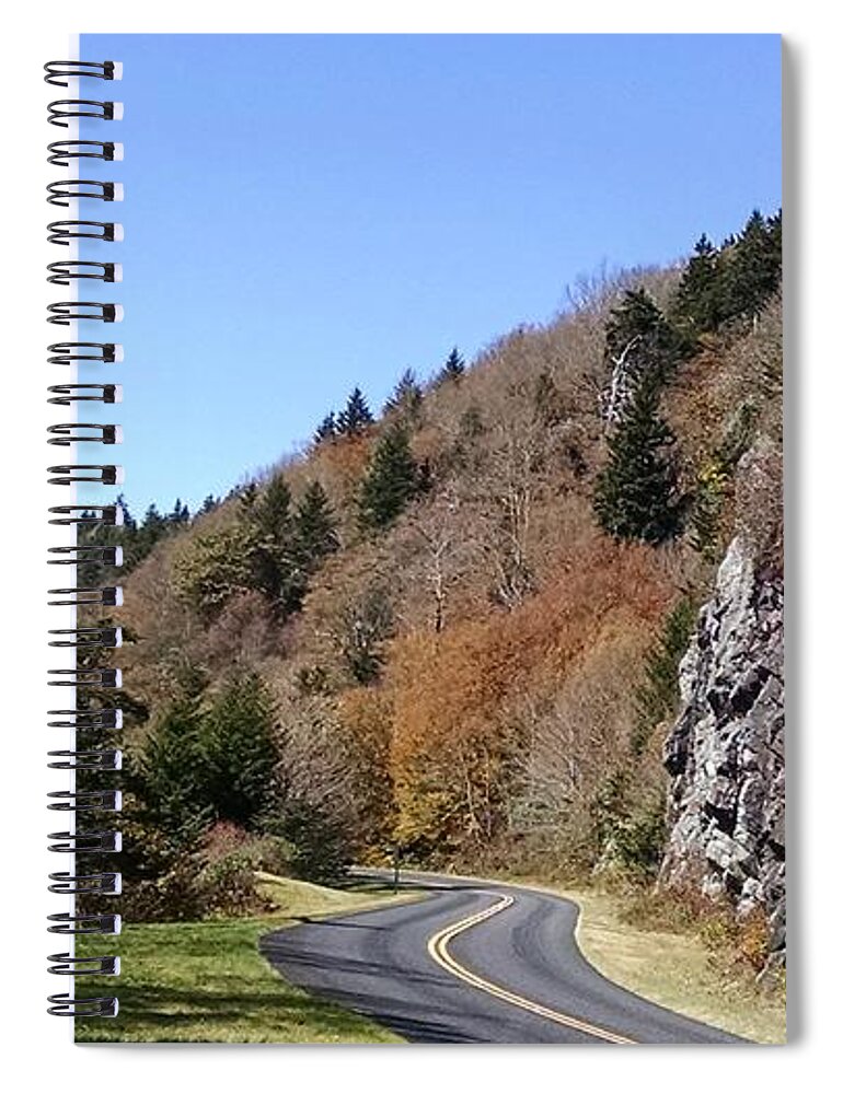 Blue Ridge Parkway Spiral Notebook featuring the photograph Just Around the Bend by Allen Nice-Webb
