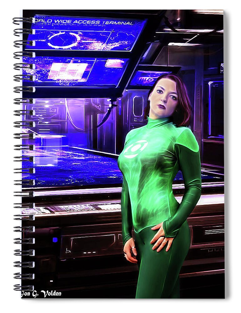 Green Spiral Notebook featuring the photograph Justice League HQ by Jon Volden