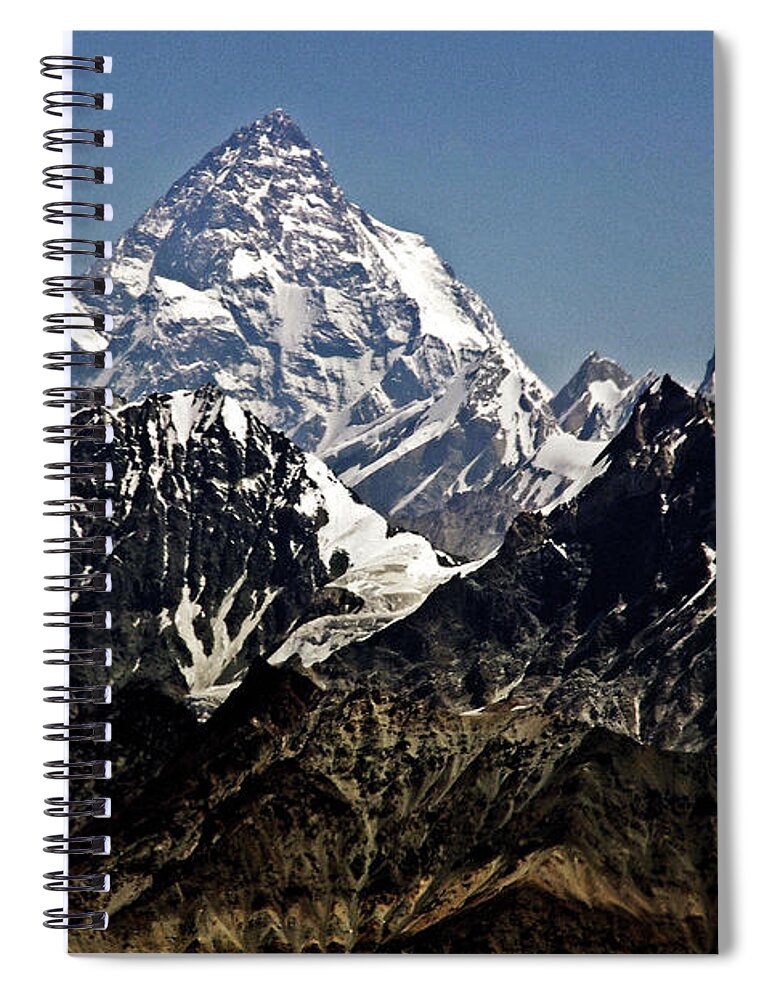 Tranquility Spiral Notebook featuring the photograph K2 Mountain by Sylwia Duda