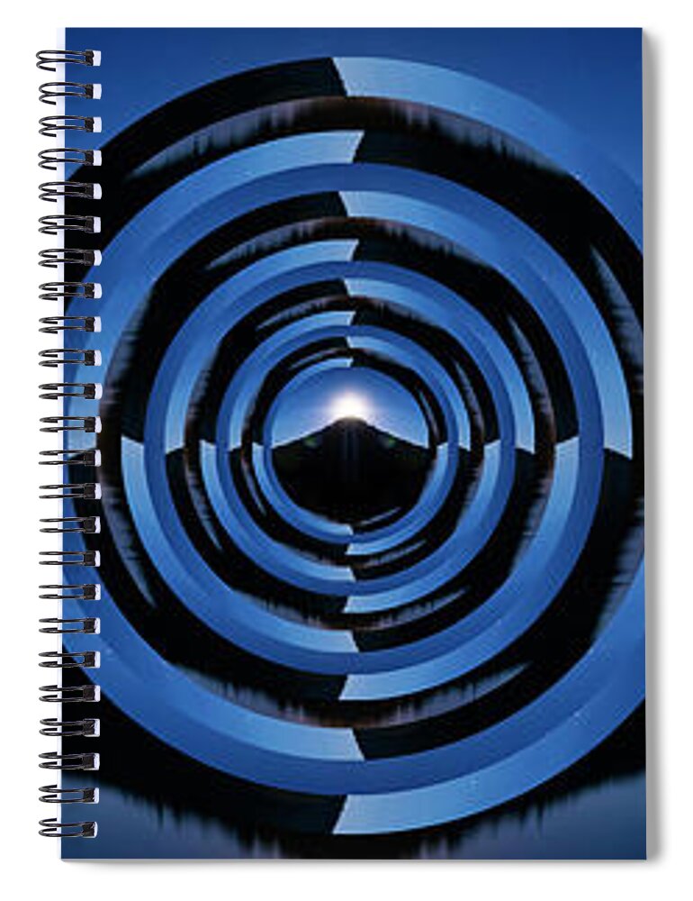 Lake Spiral Notebook featuring the digital art Kachess Lake Reflection Circles by Pelo Blanco Photo