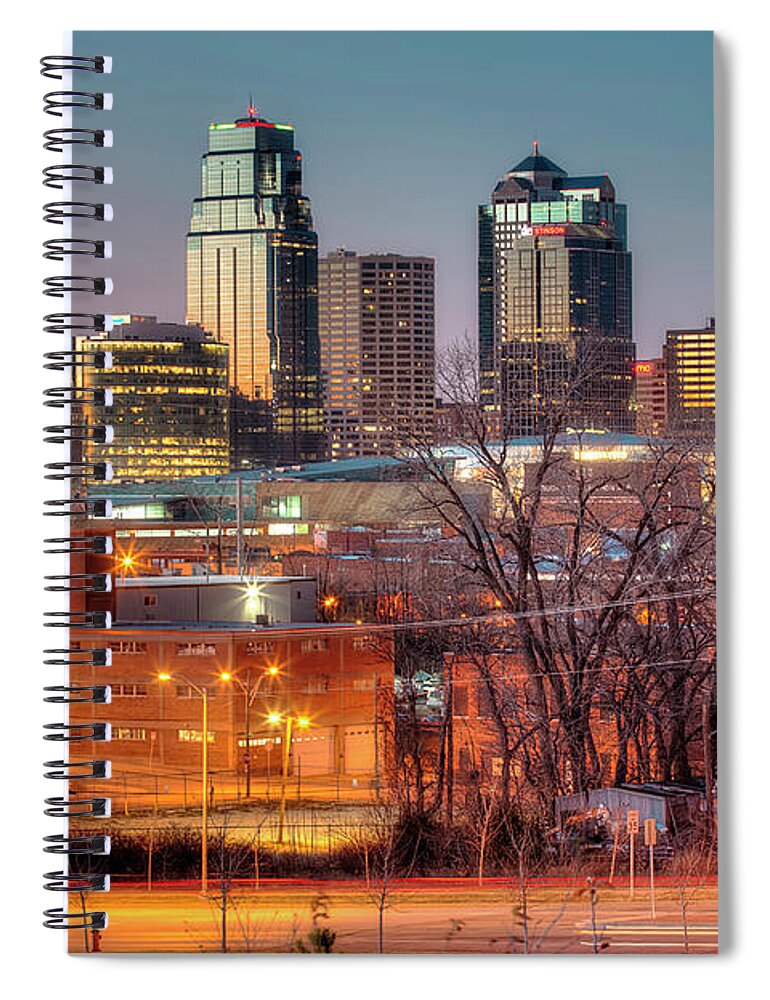Financial District Spiral Notebook featuring the photograph Kansas City Mo Skyline by Eric Bowers Photo