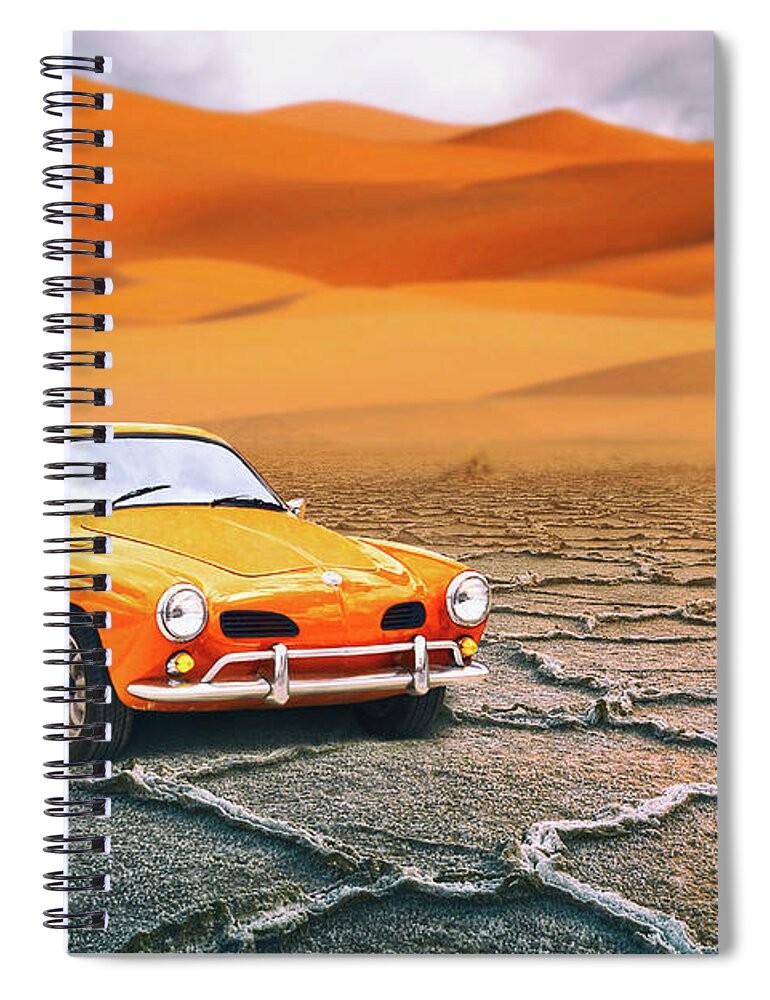 Travel Spiral Notebook featuring the photograph Karmann Ghia by Iryna Goodall