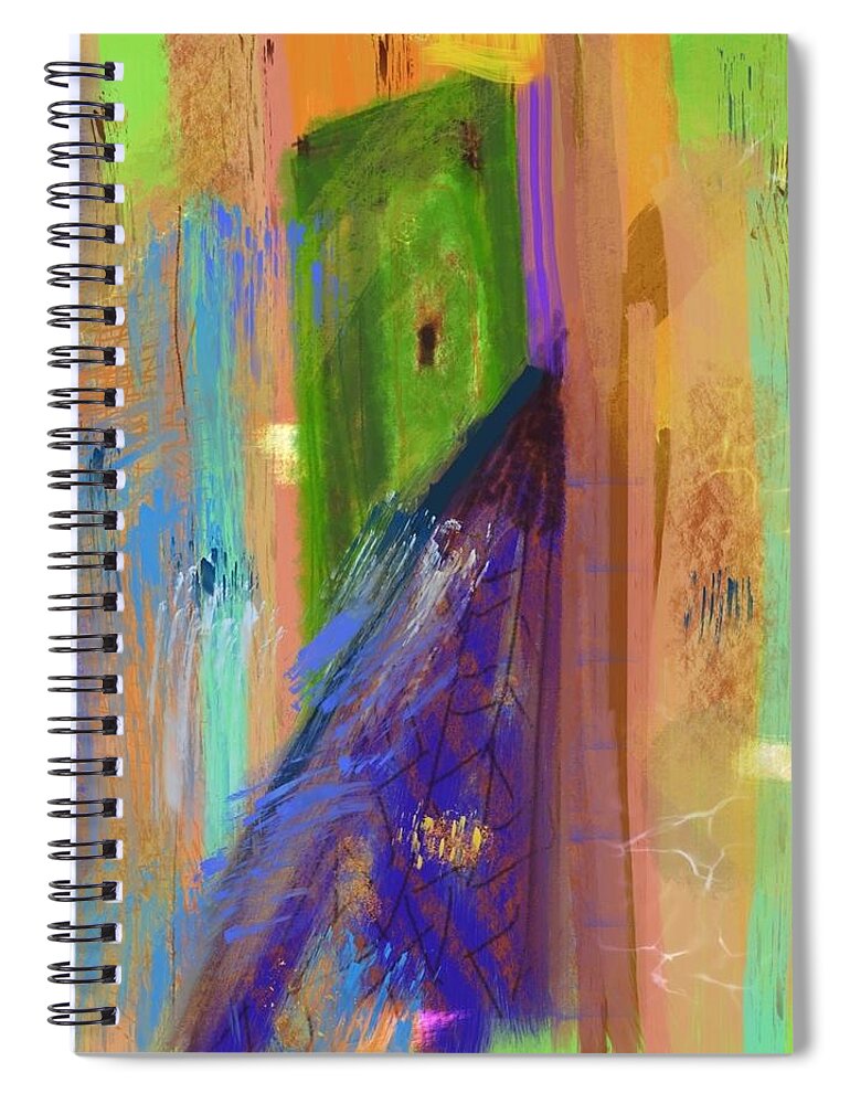 Abstract Spiral Notebook featuring the digital art Kasbah Square by Sherry Killam