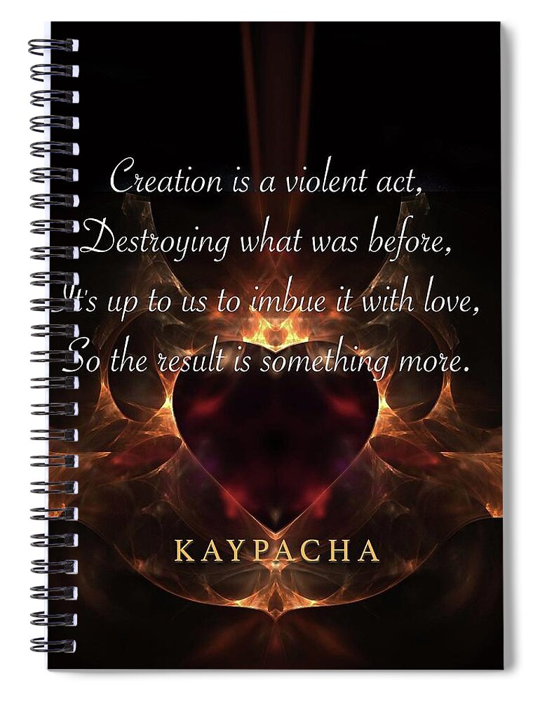 New Age Spiral Notebook featuring the digital art Kaypacha - August 14, 2019 by Richard Laeton