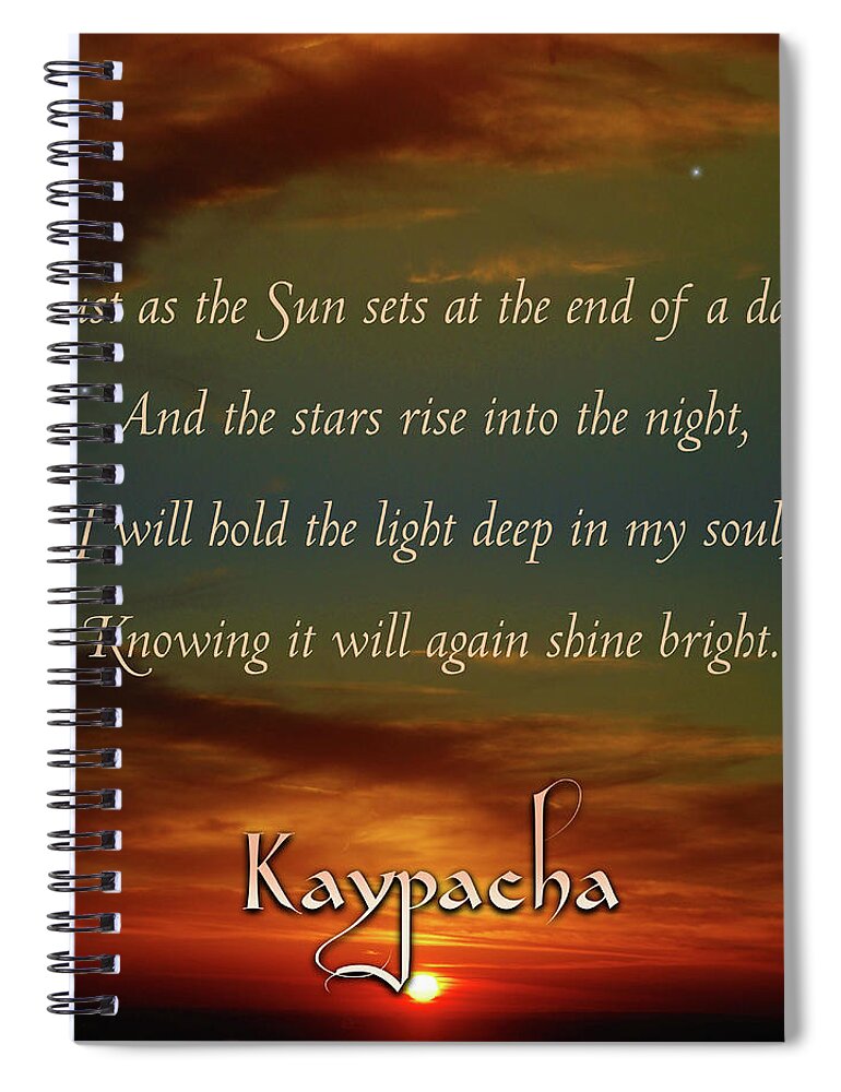 New Age Spiral Notebook featuring the digital art Kaypacha - January 23, 2019 by Richard Laeton