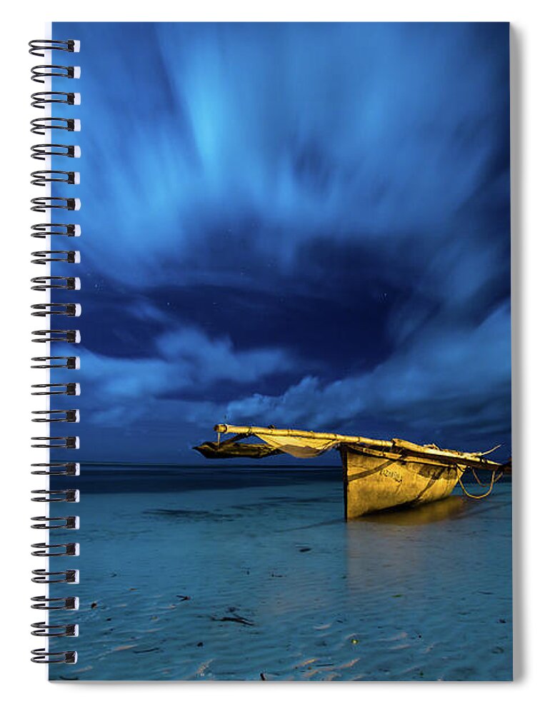 Scenics Spiral Notebook featuring the photograph Kazinaswla Fishing Boat Zanzibar by Alexander Matt Photography