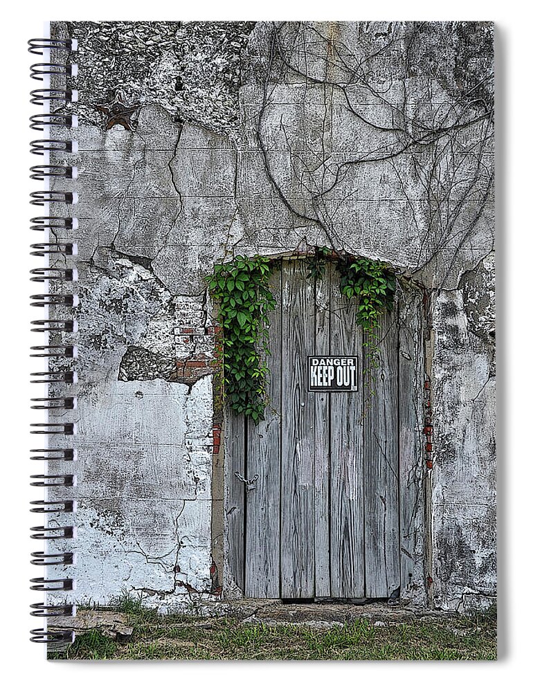 Old Door Spiral Notebook featuring the photograph Keep Out by Randall Dill