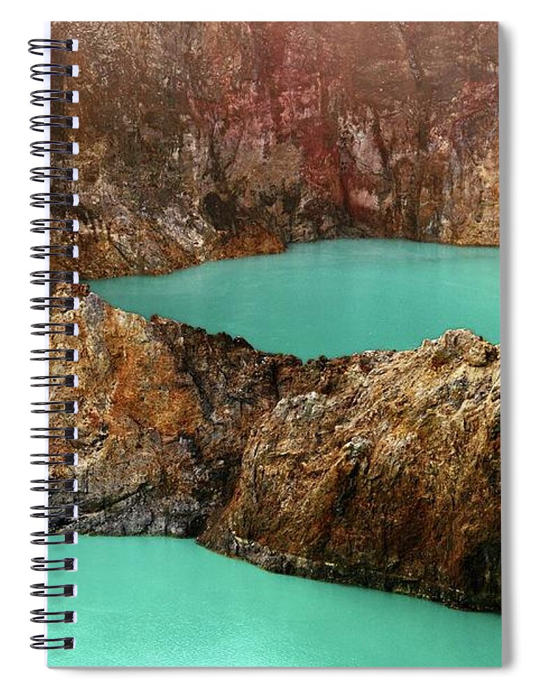Crater Lake Spiral Notebook featuring the photograph Kelimutu Lakes by Carlina Teteris