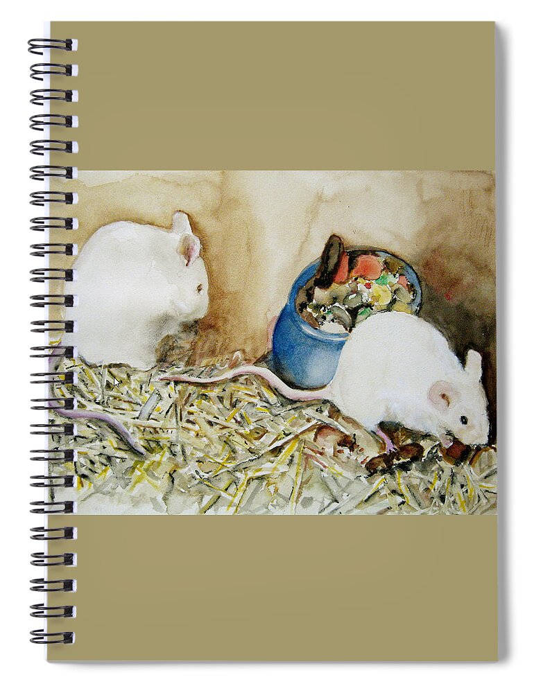 Mice Spiral Notebook featuring the painting Kelly's Babies by Bobby Walters