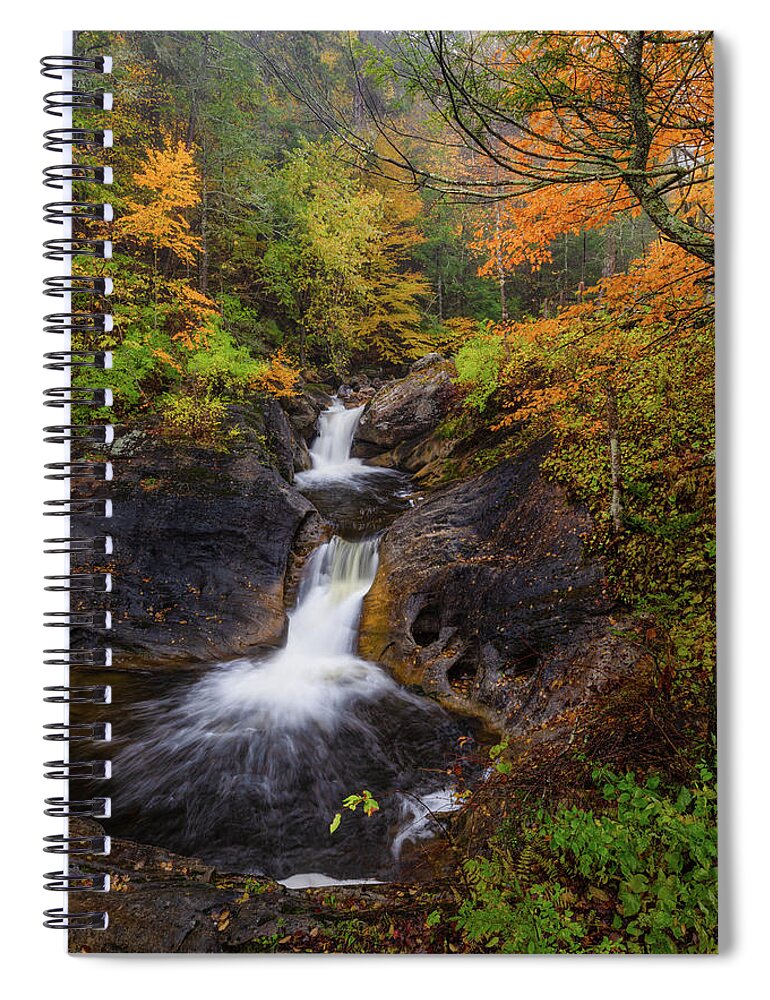 New England Fall Foliage Spiral Notebook featuring the photograph Kent Falls Foliage 2 by Bill Wakeley