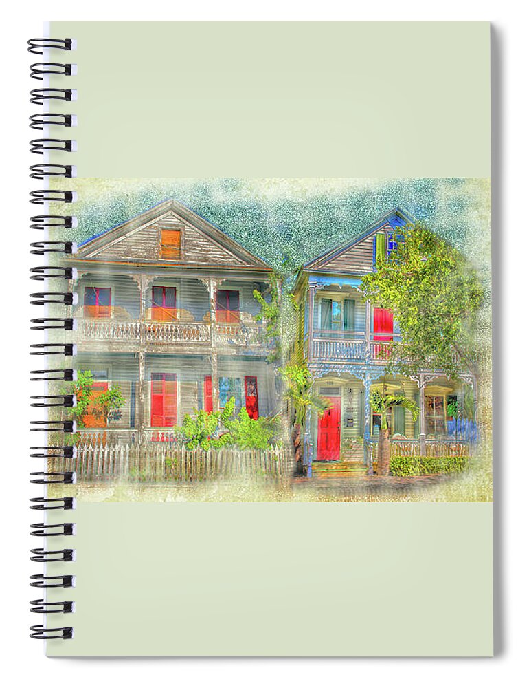 Houses Spiral Notebook featuring the photograph Key West Houses by Jolynn Reed