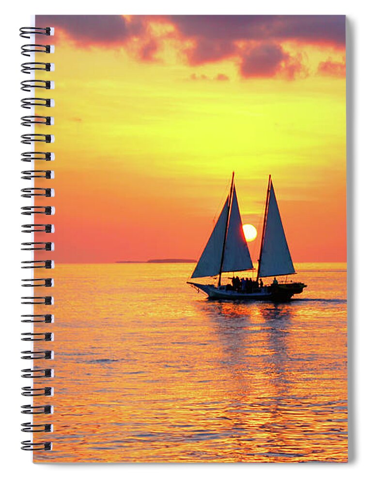 Sea Spiral Notebook featuring the photograph Key West Sunset by Iryna Goodall