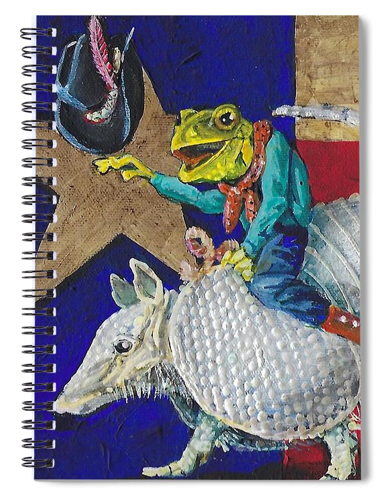 Frog Spiral Notebook featuring the painting Kickin it Up in Texas by Cynthia Westbrook