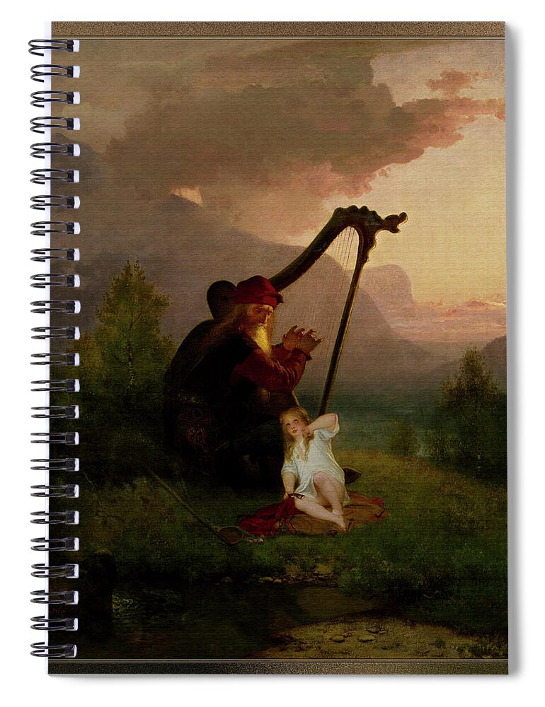 King Heimer And Aslög Spiral Notebook featuring the painting King Heimer and Aslog by August Malmstrom by Rolando Burbon