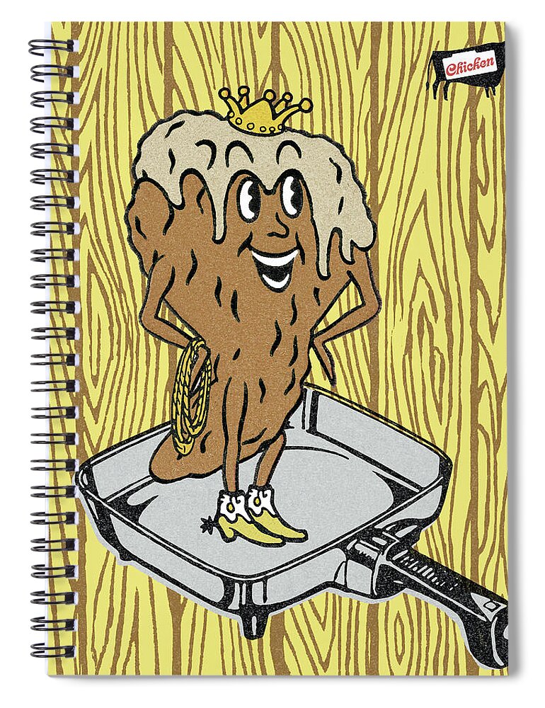 Bizarre Spiral Notebook featuring the drawing King Poop in Frying Pan by CSA Images