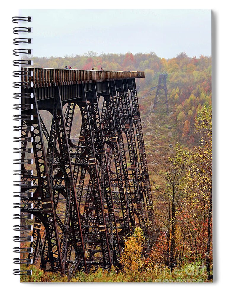 Kinzua Spiral Notebook featuring the photograph Kinzua Railroad Viaduct 2655 by Jack Schultz