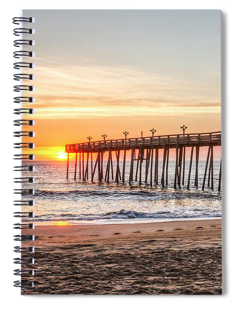 Sunrise Spiral Notebook featuring the photograph Kitty Hawk Sunrise by Donna Twiford