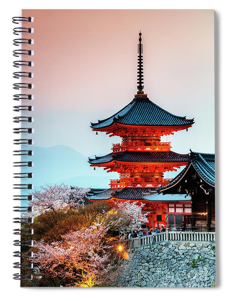 Japan Spiral Notebook featuring the photograph Kiyomizu-dera Buddhist temple, Kyoto, Japan by Matteo Colombo