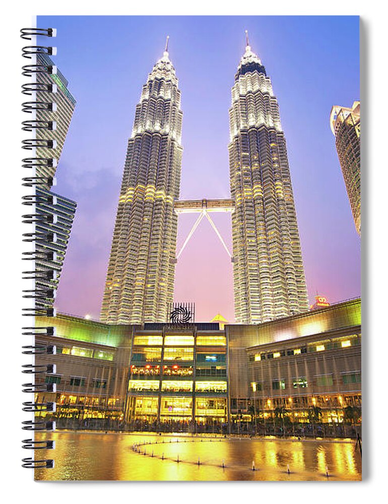 Corporate Business Spiral Notebook featuring the photograph Klcc Twin Tower by Seng Chye Teo