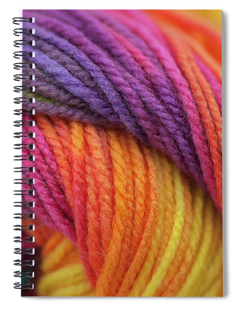 Knitting Hobbies Series. Rainbow Yarn Abstract 2 Spiral Notebook