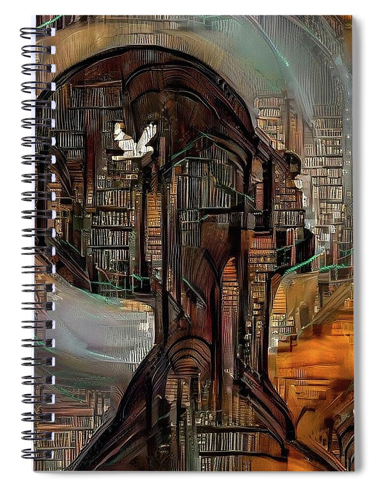 Abstract Spiral Notebook featuring the digital art Knowledge by Bruce Rolff