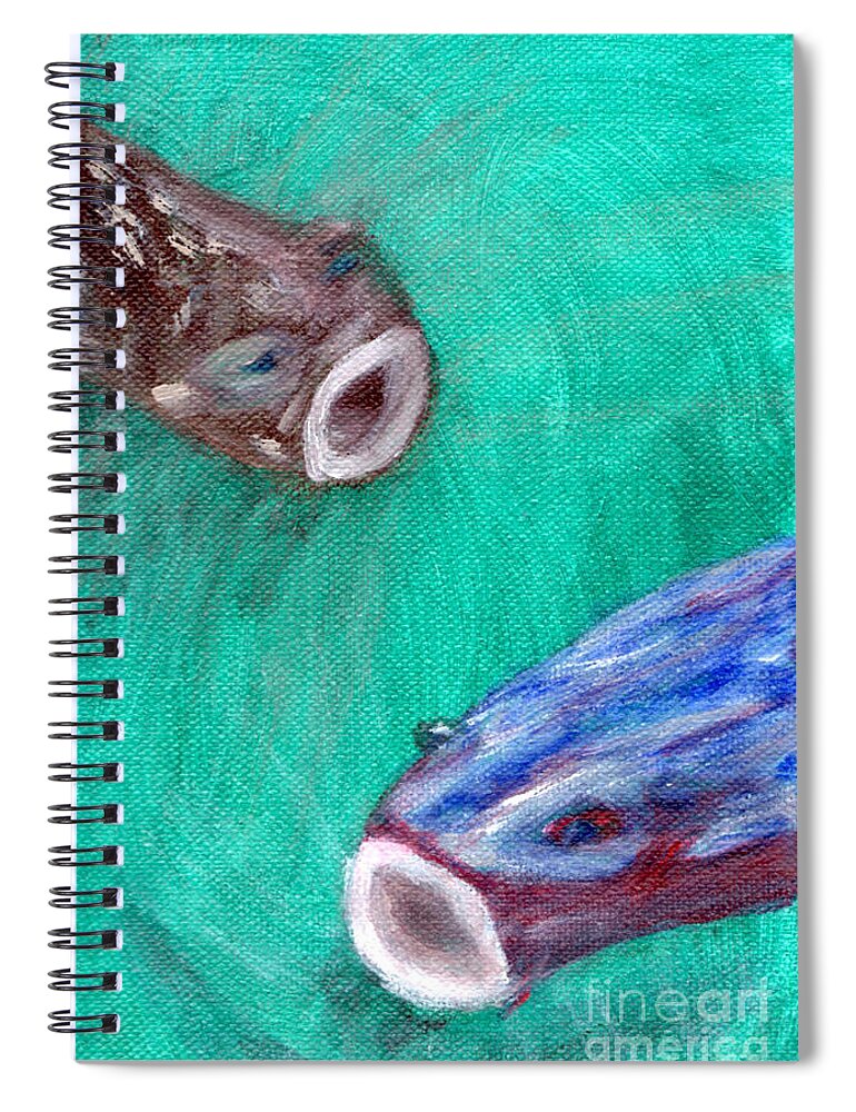 Koi Spiral Notebook featuring the photograph Koi Fish by Carol Eliassen