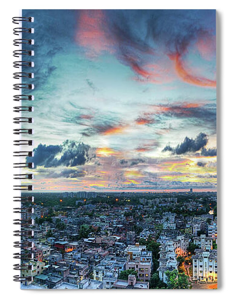 Tranquility Spiral Notebook featuring the photograph Kolkata At Sunset by Photography By Shankhasd