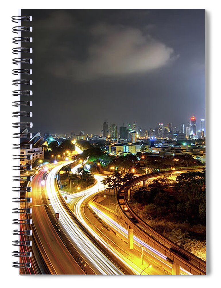 Downtown District Spiral Notebook featuring the photograph Kuala Lumpur Cityscape by Azman Rahman