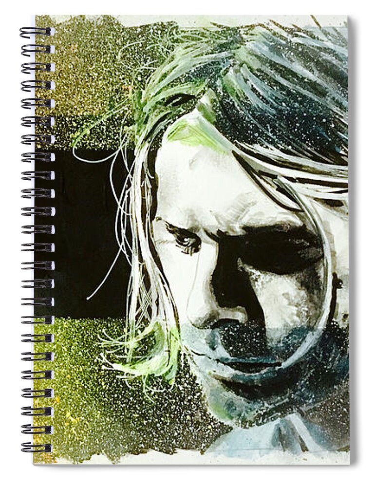Kurt Cobain Spiral Notebook featuring the painting Kurt Cobain by Joel Tesch