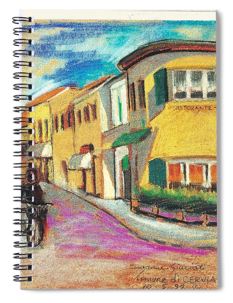 La Bichicletta Spiral Notebook featuring the painting La Bichicletta by Suzanne Giuriati Cerny