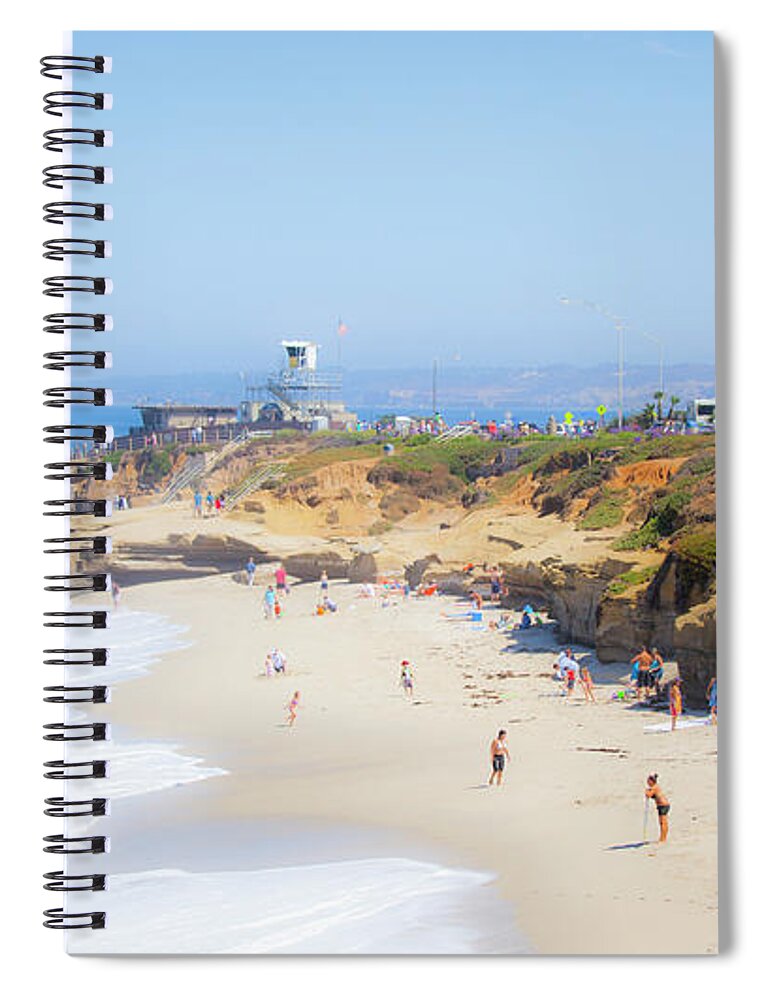 California Beach Spiral Notebook featuring the photograph La Jolla Cove Beach by Catherine Walters