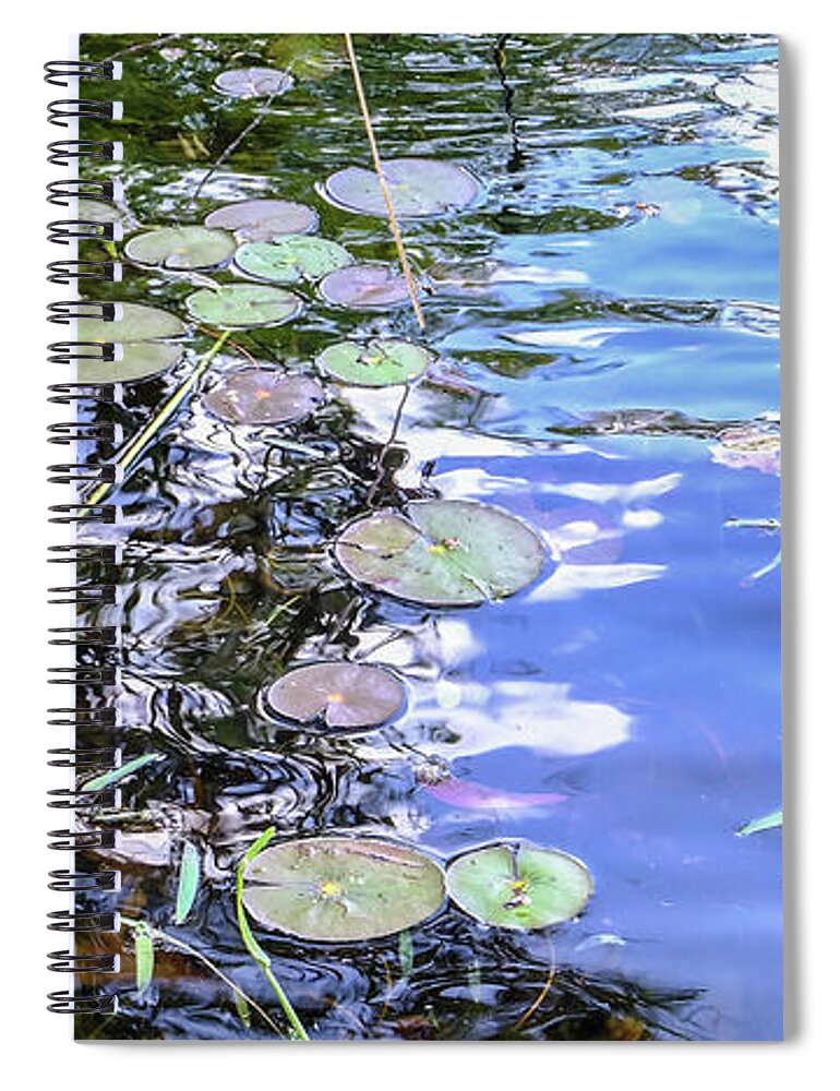 Waterlilies Spiral Notebook featuring the photograph Yin Yang Lily Pads by Tana Reiff