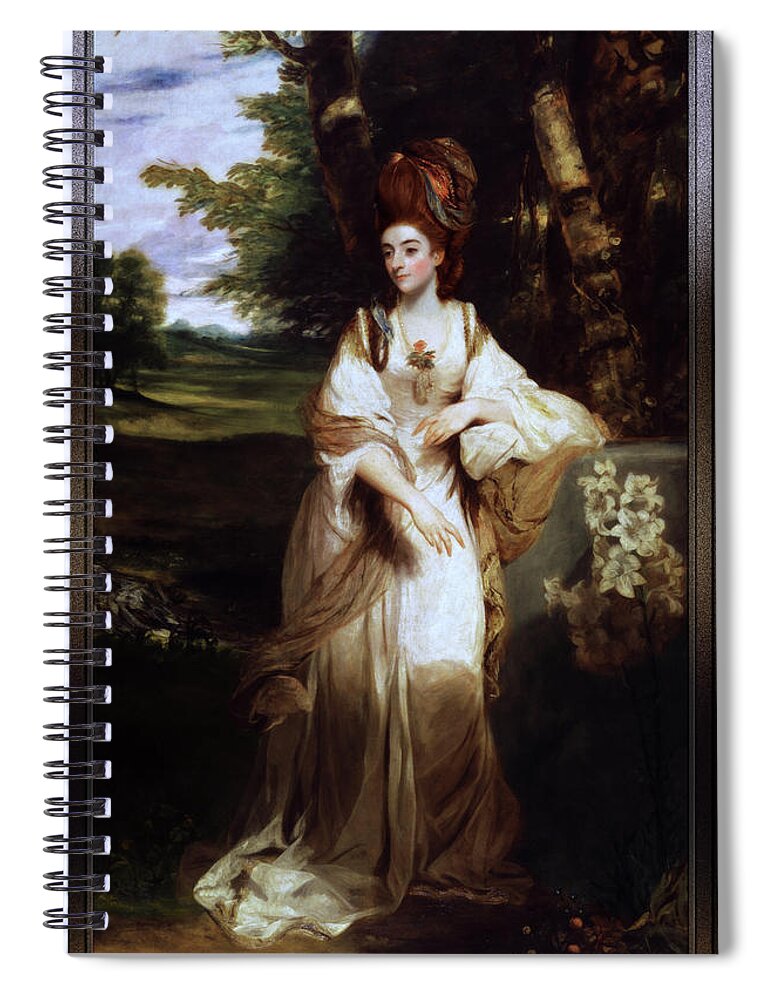 Lady Bampfylde Spiral Notebook featuring the painting Lady Bampfylde by Joshua Reynolds by Rolando Burbon