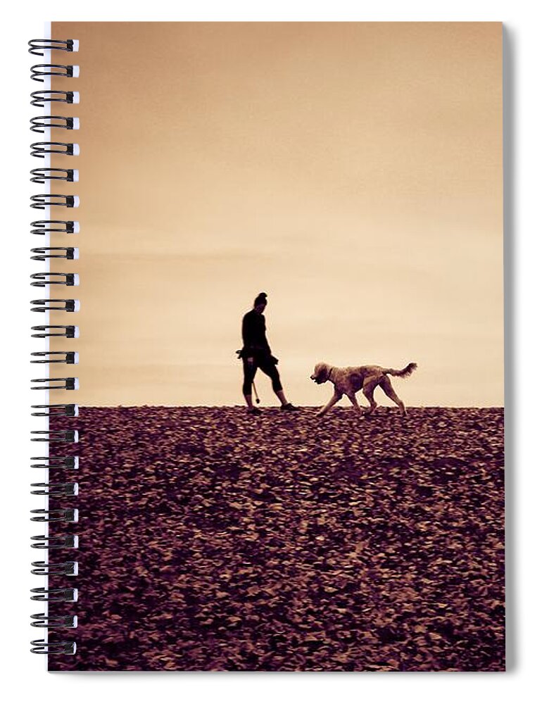 Dog Spiral Notebook featuring the photograph Lady with Dog by Anamar Pictures